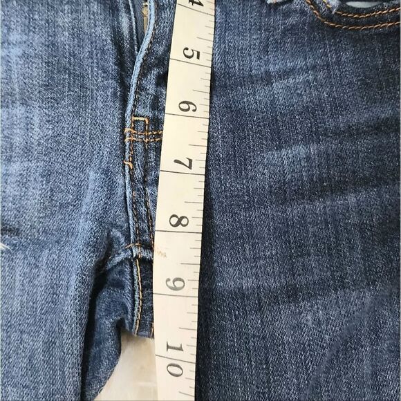 American Eagle stretch distressed denim jean women's size 2 cut off - Picture 4 of 8